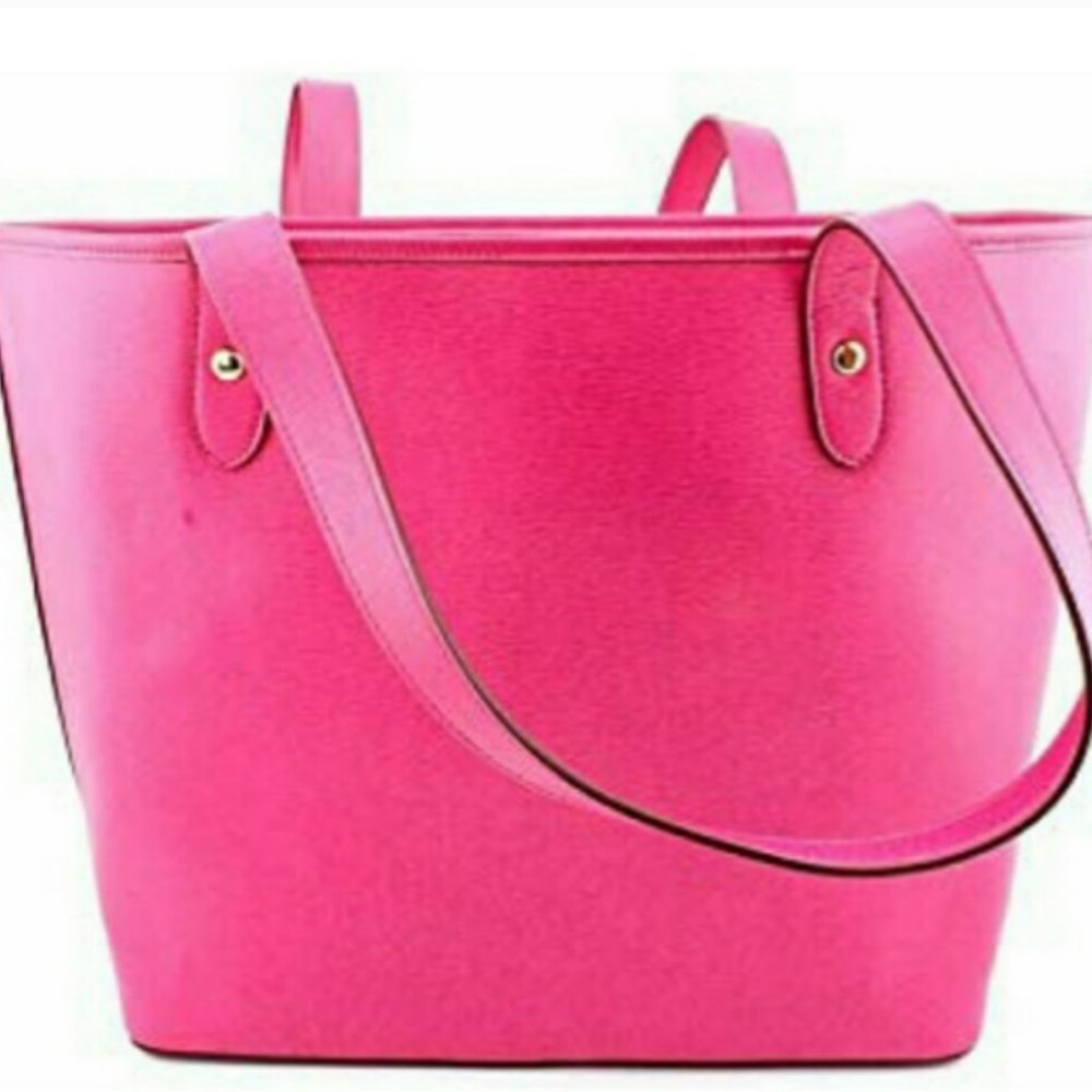 SOLD: Ralph Lauren Pink Leather Classic Tote - Picture 2 of 12